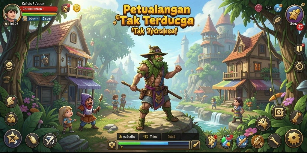 Tampilan gameplay petualangan yang mendebarkan di 3446.