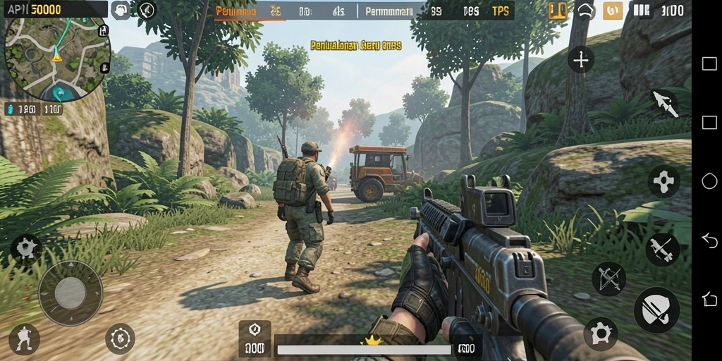 Tampilan gameplay seru dari API5000 dalam aksi TPS.