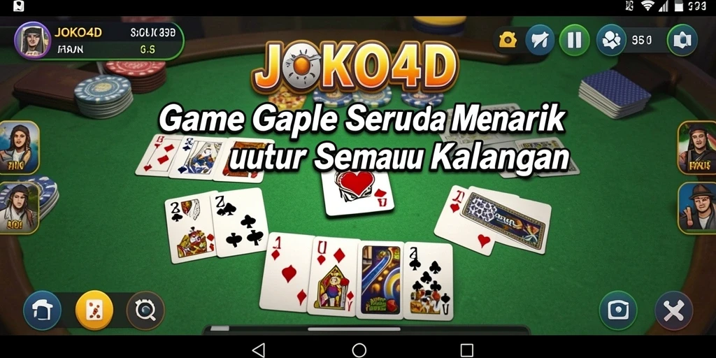 Tampilan gameplay JOKO4D yang menampilkan keseruan permainan gaple.