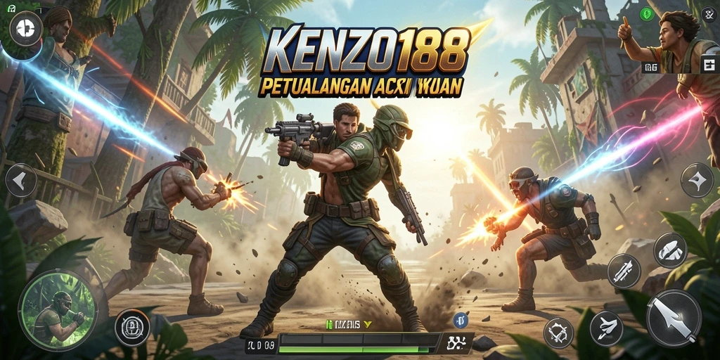 Tampilan mendebarkan dari gameplay KENZO188 yang penuh aksi.