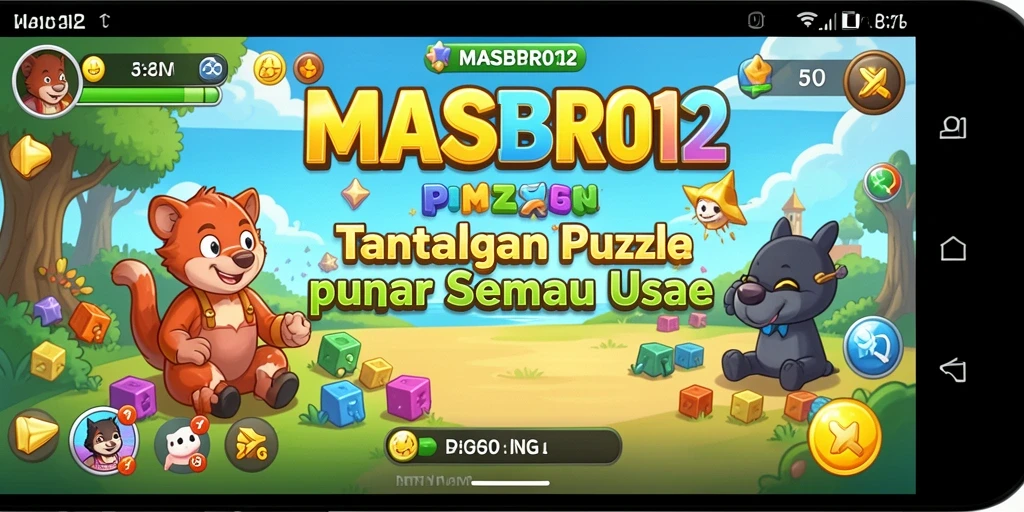 Screenshot gameplay MASBRO12 menampilkan berbagai teka-teki yang menantang.