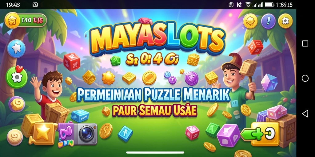 Tampilan gameplay seru dalam MAYASLOTS yang menguji kreativitas Anda.