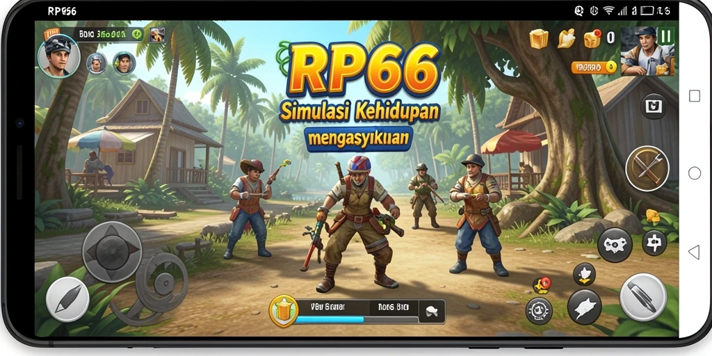 Screenshot menampilkan gameplay RP66 dengan interaksi karakter yang dinamis.