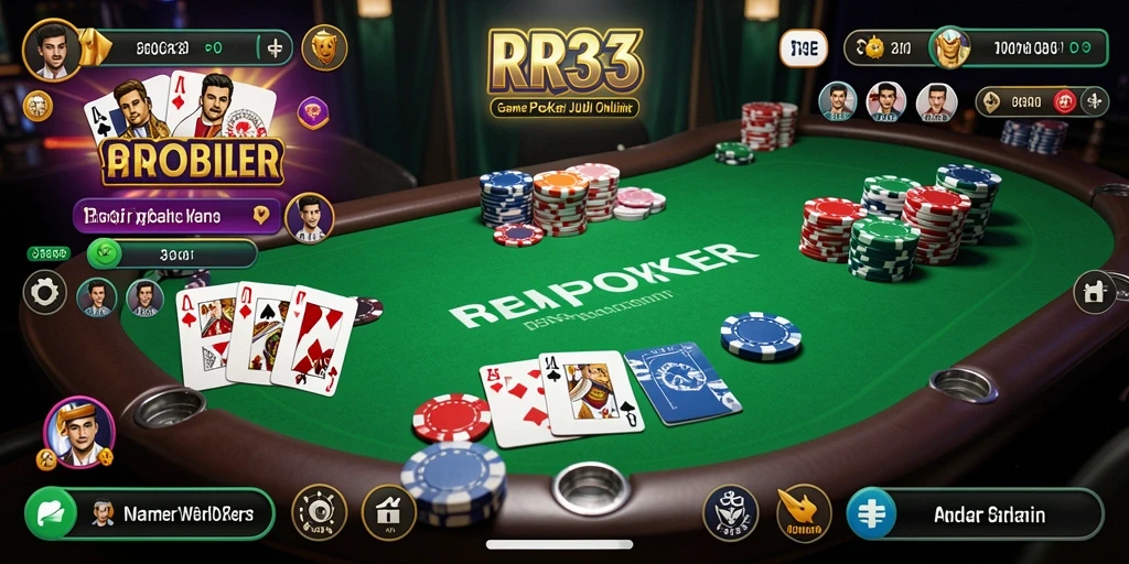 Tampilan gameplay Poker yang seru dan kompetitif di RR33.