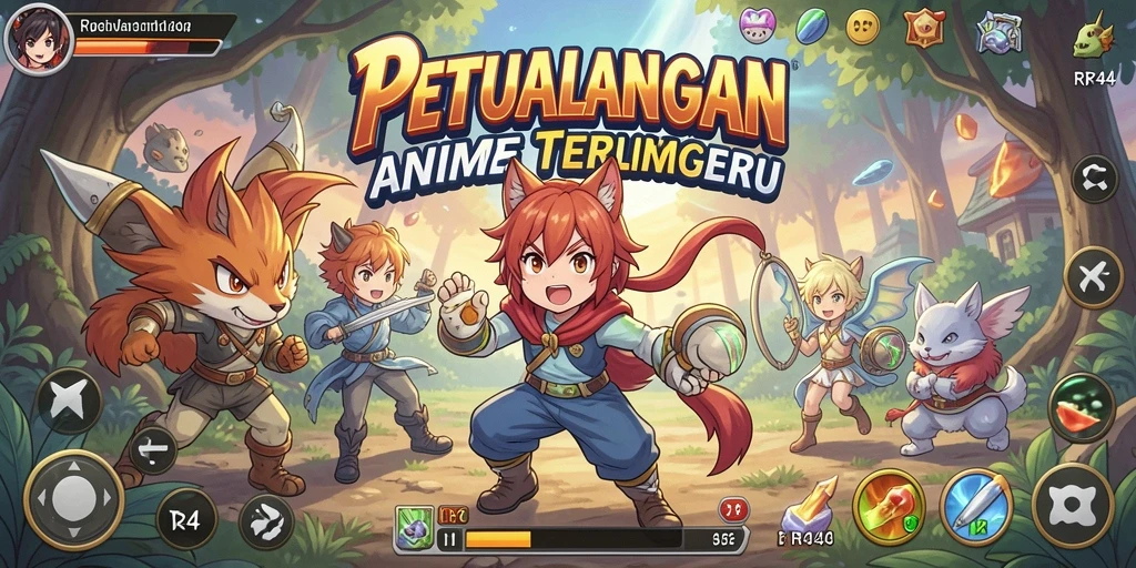 Tampilan gameplay RR44 yang menawankan dengan karakter anime beraksi.