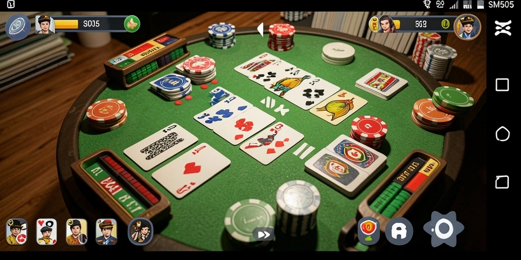 Gameplay seru dalam SM605 yang penuh strategi Gaple.