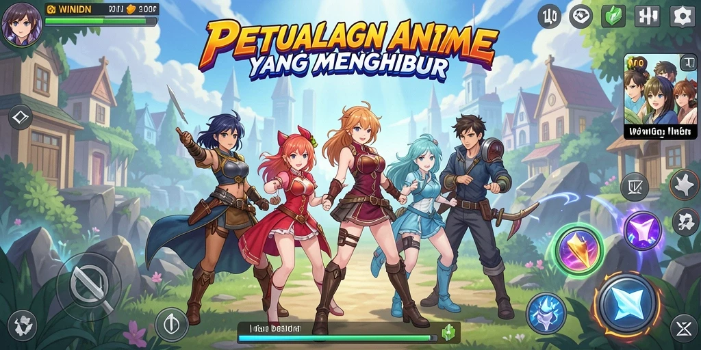 Screenshoot gameplay WINIDN menampilkan aksi pertarungan karakter anime.