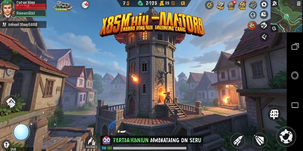 Tangkapan layar yang menampilkan aksi menara melawan musuh di X88.